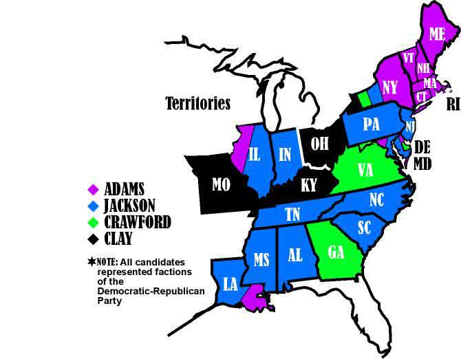 Presidential Election 1824 States Carried