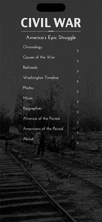 Civil War App Main Navigation